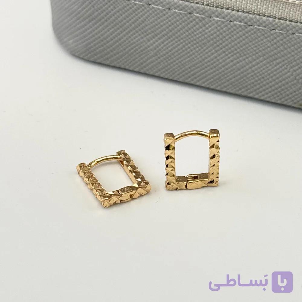 گوشواره ژوپینگ مستطیلی تراش دار — تصویر 1