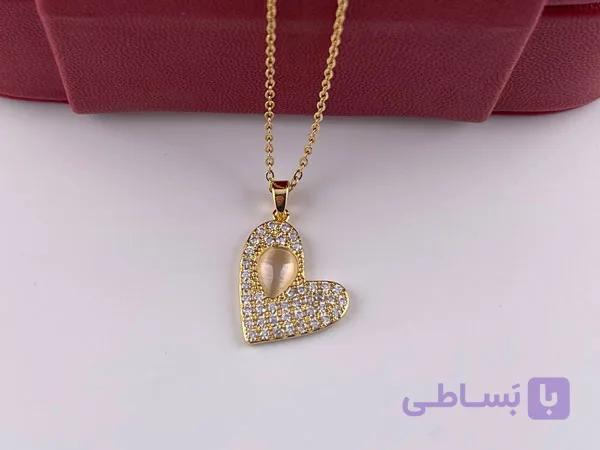 گردنبند مروارید و قلب پرنگین — تصویر 1