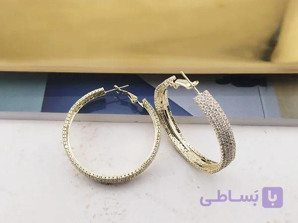 گوشواره زنانه مجلسی نگینی — تصویر 1