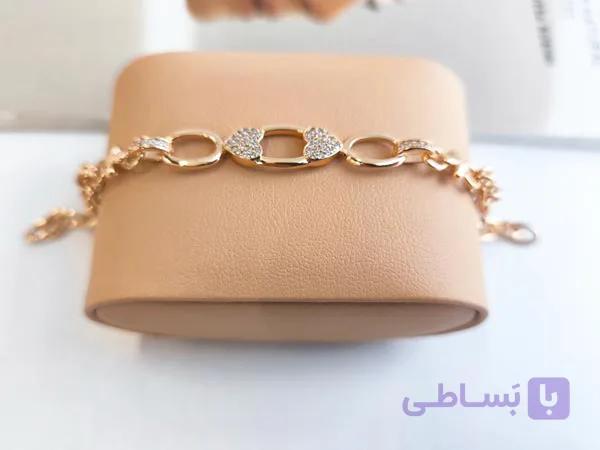دستبند طرح قلب زنجیری ژوپینگ کد 10953 — تصویر 1