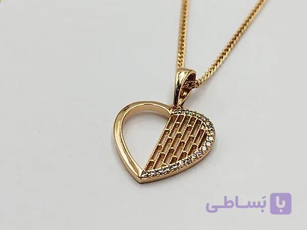 گردنبند زنانه قلب طرح حاشور و نيمه خالي ژوپينگ کد B0251 — تصویر 1
