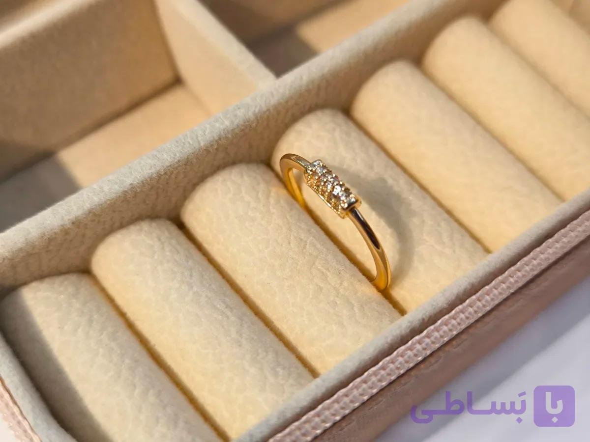 حلقه رینگ زنانه نگینی ژوپینگ — تصویر 1