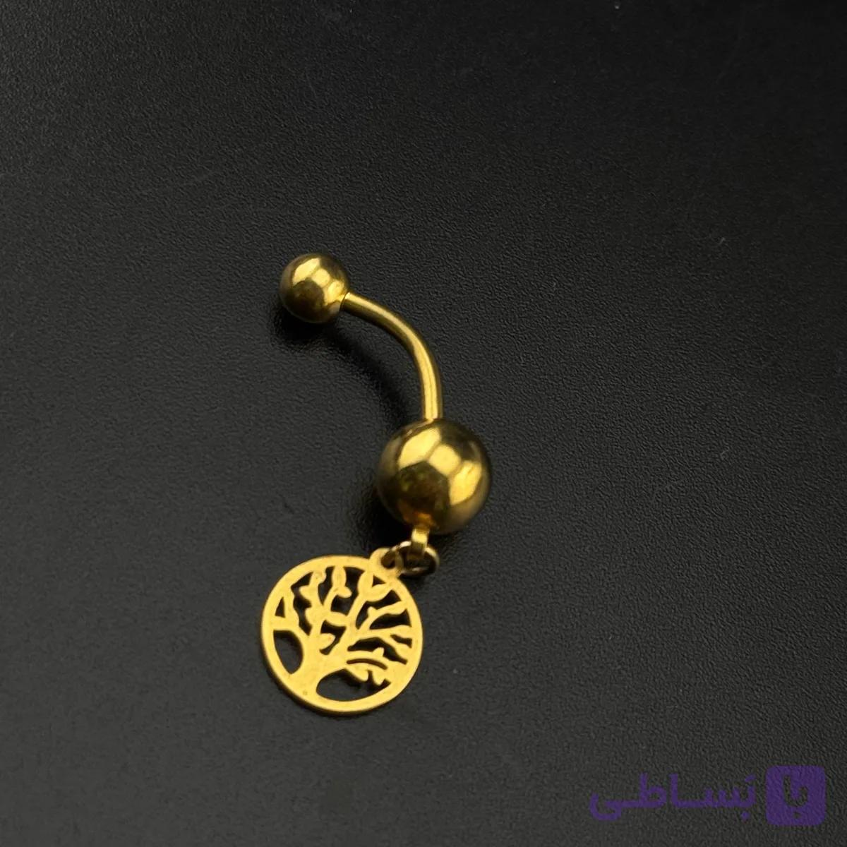 پیرسینگ ناف طلایی درخت زندگی — تصویر 1