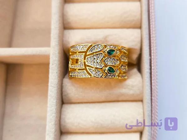 انگشتر مار طرح جواهر نگینی — تصویر 1