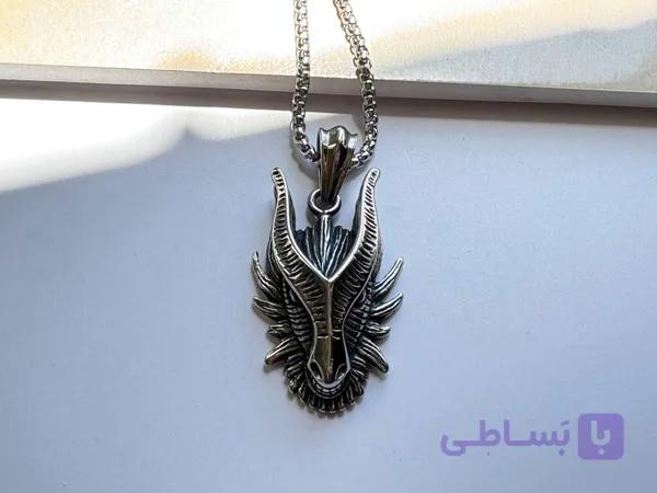 گردنبند اژدها گنگ استیل رنگ ثابت — تصویر 1