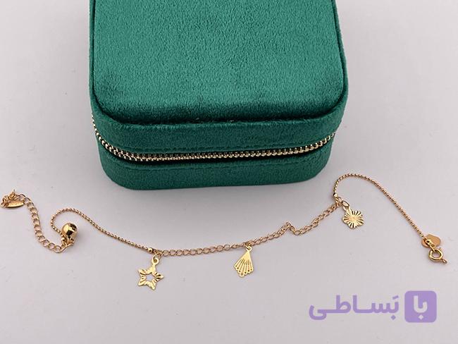پابند زنانه طرح گل و ستاره طلایی — تصویر 1