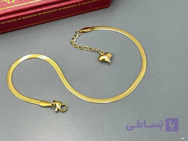 و قیمت پابند استیل رنگ ثابت طرح قلب — تصویر 1