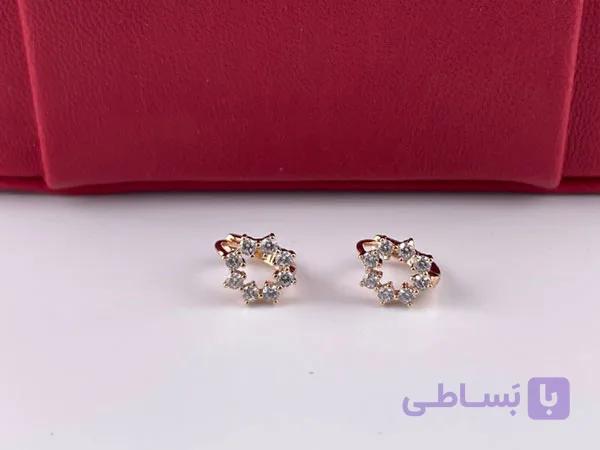 گوشواره ژوپینگ طرح اشک نگین‌دار — تصویر 1
