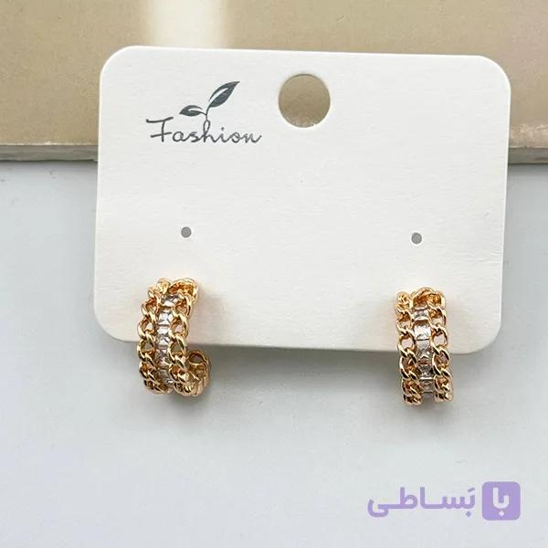 گوشواره حلقه‌ای ژوپینگ دولاین کارتیر با نگین — تصویر 1