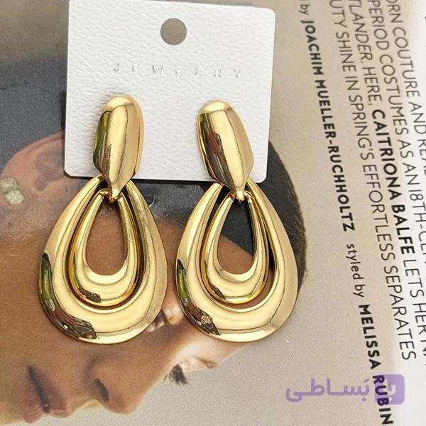 گوشواره اشکی طلایی — تصویر 1