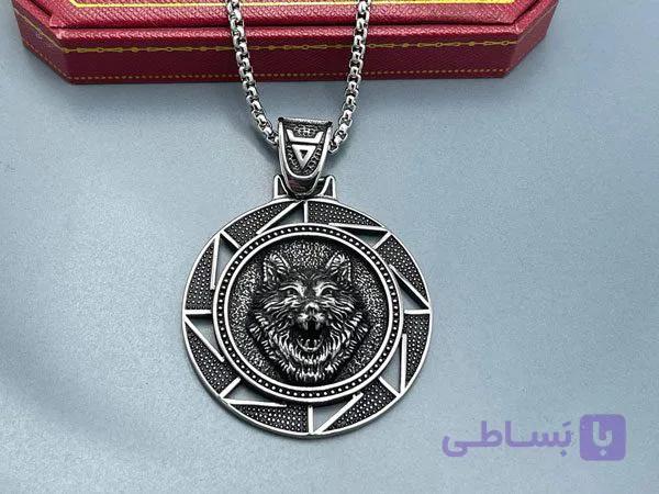 گردنبند گنگ مردانه طرح گرگ — تصویر 1