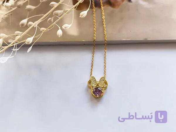 گردنبند فانتزی خرگوش و پروانه کد 10444 — تصویر 1