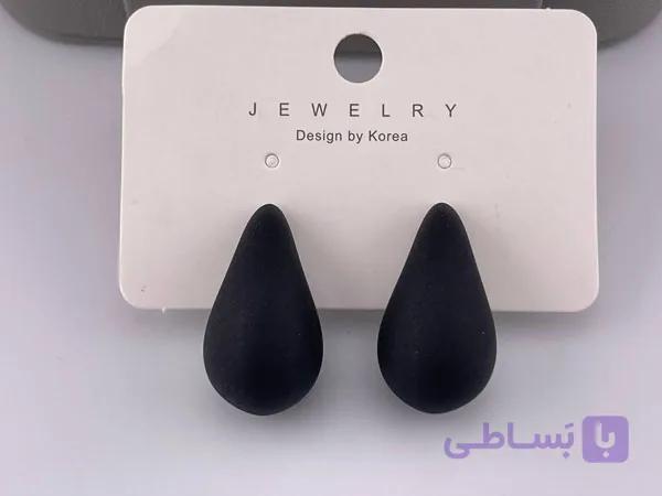گوشواره اشکی مشکی سیلیکونی — تصویر 1