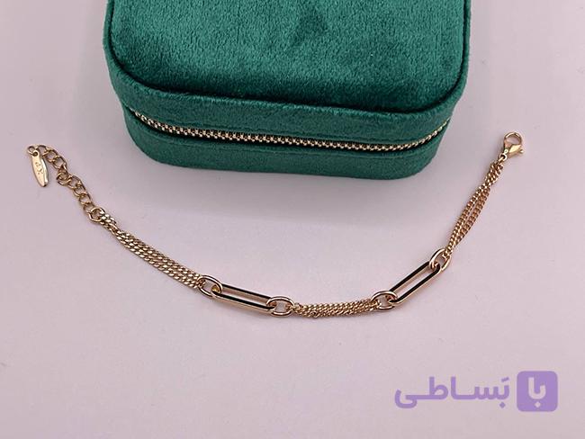 دستبند ژوپینگ زنانه با زنجیر دو لاین — تصویر 1