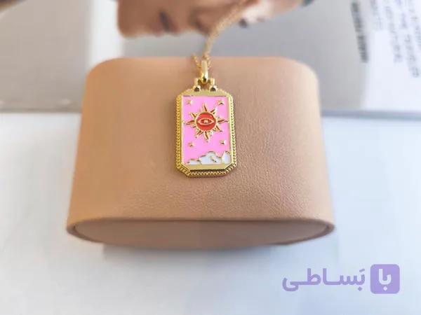 گردنبند خورشید تاروت زنانه طلایی کد 10997 — تصویر 1