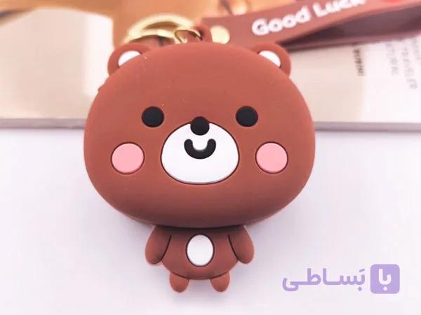 جا کلیدی زیپ‌دار سیلیکونی عروسکی طرح خرس قهوه‌ای کد 11170 — تصویر 1