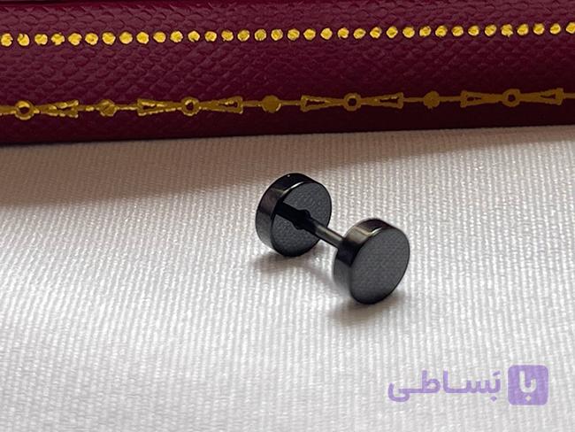 پیرسینگ گوش دکمه ای مشکی — تصویر 1