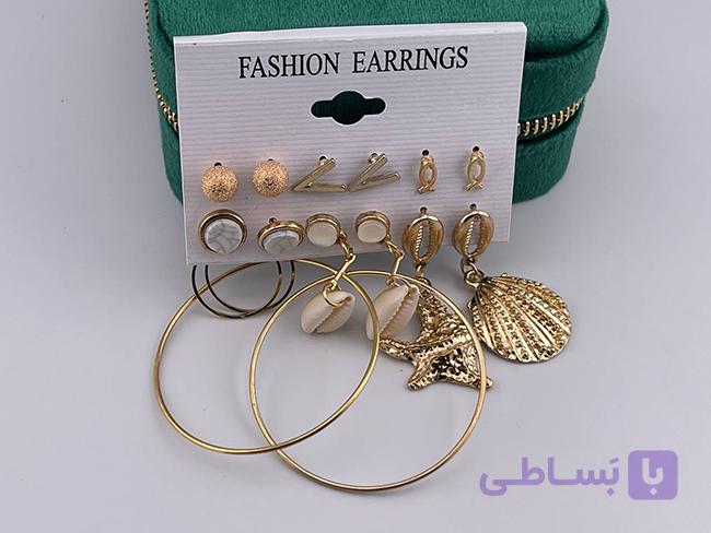 پک گوشواره میخی صدف — تصویر 1