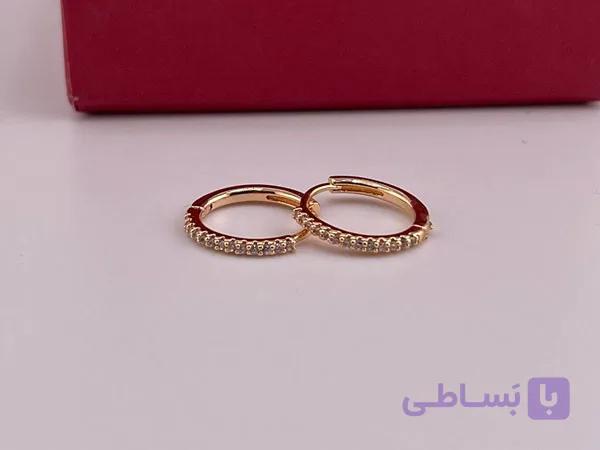 گوشواره ظریف ژوپینگ نگینی — تصویر 1