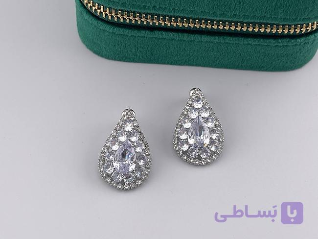 گوشواره کریستالی اشکی — تصویر 1