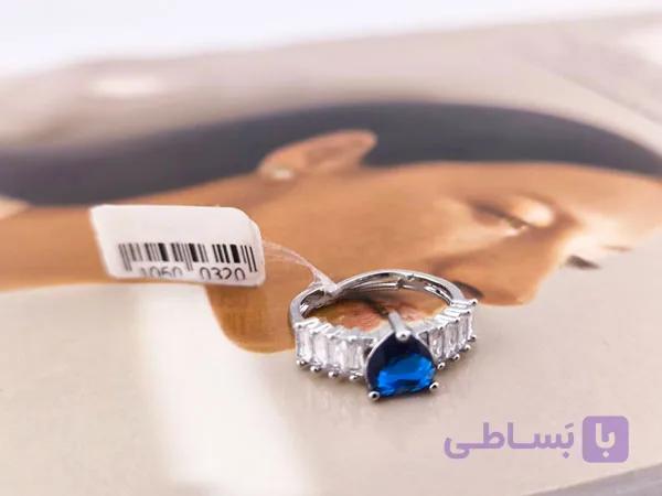 انگشتر طرح قلب نگین تنیسی کد 11096 — تصویر 1