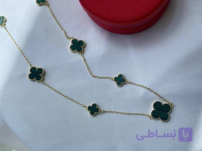 گردنبند ونکلیف سبز رنگ ثابت — تصویر 1