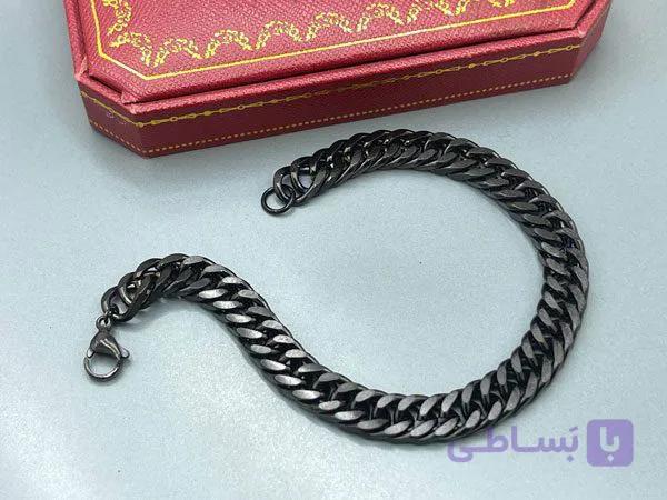 دستبند کارتیر مشکی استیل — تصویر 1