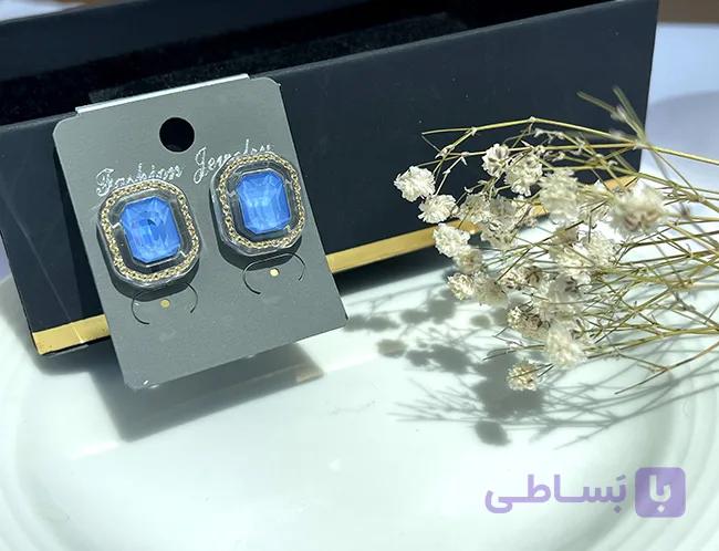 گوشواره شیشه ای رنگبندی — تصویر 1