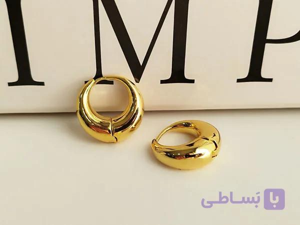 گوشواره مینیمال ظریف طلایی کد 10387 — تصویر 1