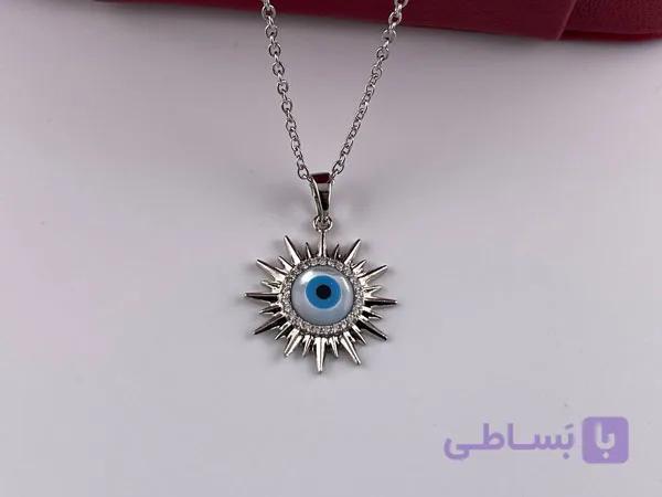گردنبند ژوپینگ نقره ای چشم نظر — تصویر 1