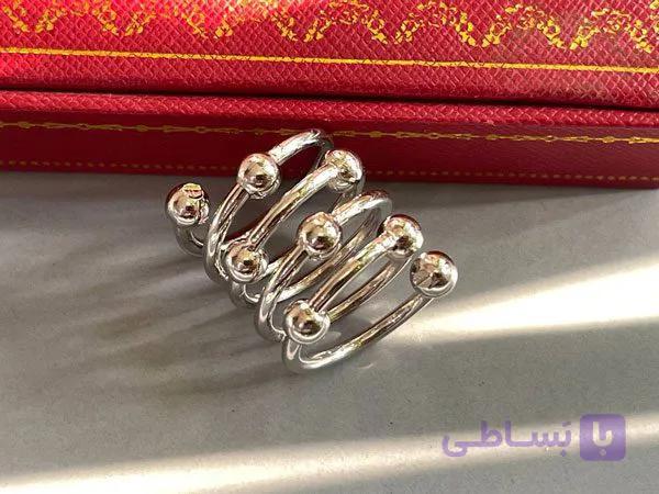 انگشتر مینیمال نقره ای حلقه ای — تصویر 1