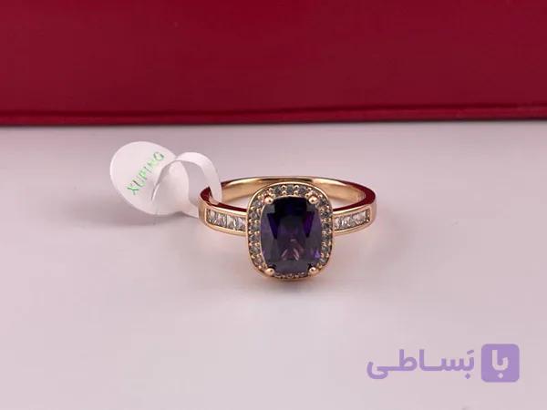انگشتر نگین بنفش ژوپینگ — تصویر 1