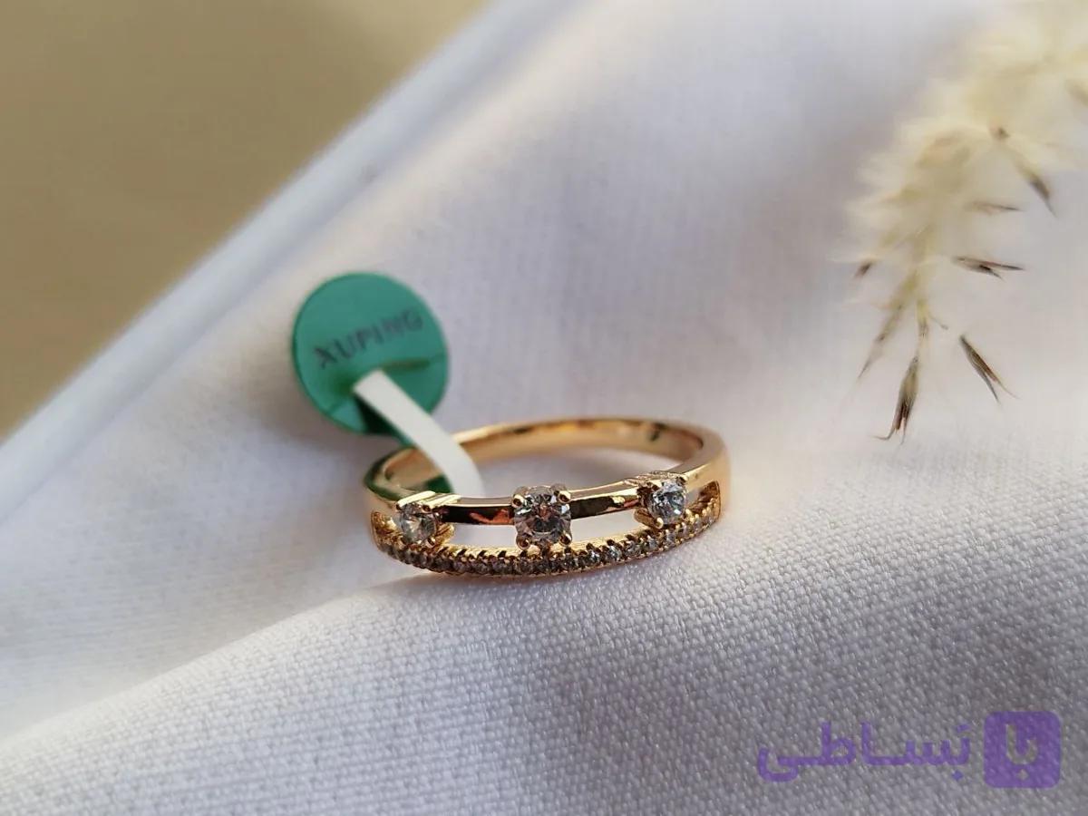 رینگ ژوپینگ دو لاین نگینی — تصویر 1