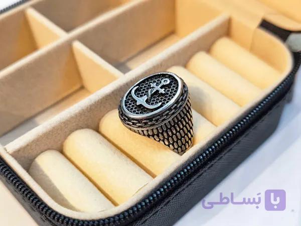 انگشتر مردانه طرح لنگر — تصویر 1
