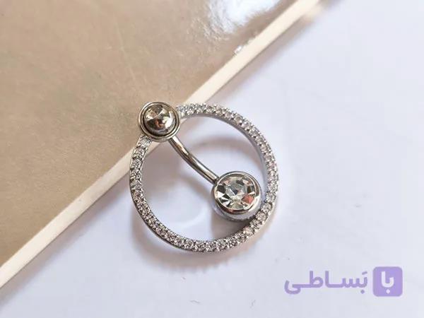 پیرسینگ ناف ساده نگینی — تصویر 1