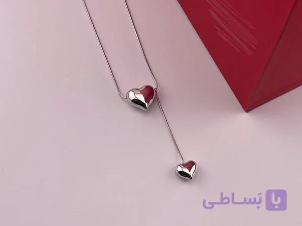 گردنبند قلب نقره ای ظریف — تصویر 1