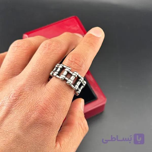 انگشتر مردانه طرح زنجیری — تصویر 1