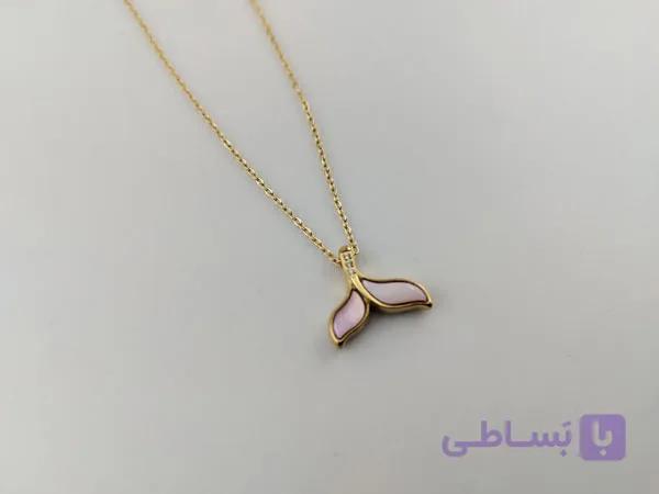 گردنبند دم وال صورتی — تصویر 1