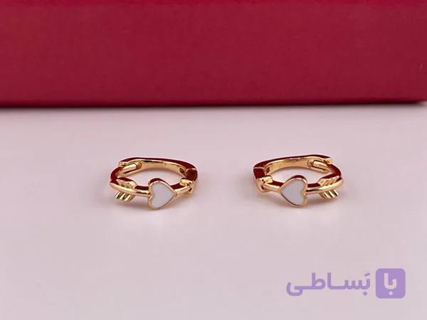 گوشواره ژوپینگ قلب صدفی — تصویر 1