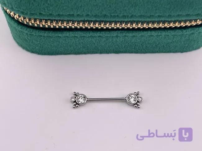 پیرسینگ نیپل نگینی تیتانیوم خاص — تصویر 1