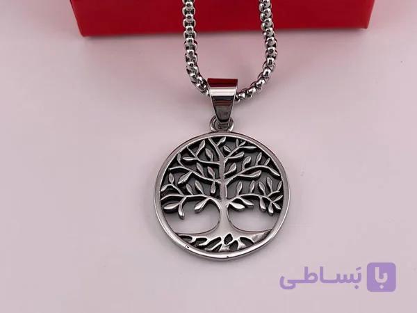 گردنبند درخت زندگی مردانه سیاه قلم — تصویر 1
