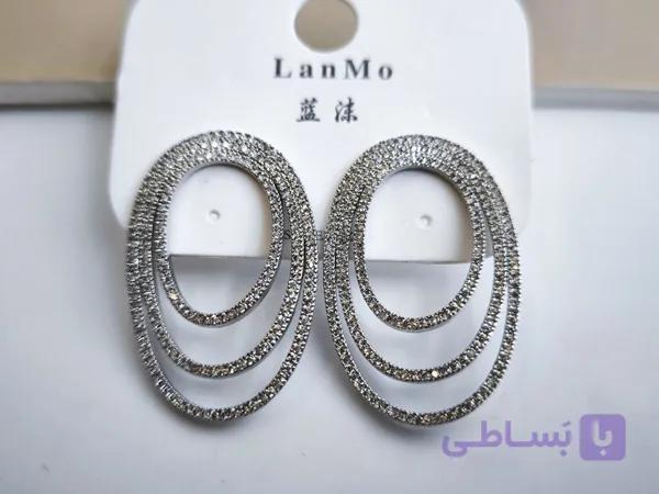 گوشواره طرح جواهر مجلسی ظریف کد 10746 — تصویر 1