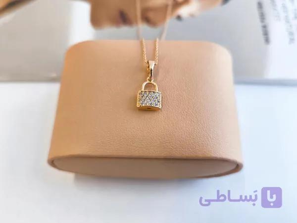 گردنبند قفل نگینی ژوپینگ کد 11003 — تصویر 1
