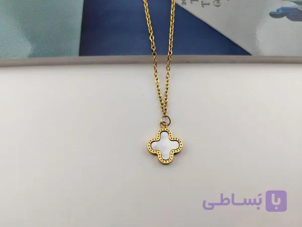 گردنبند ونکلیف سفید زنجیر ظریف — تصویر 1