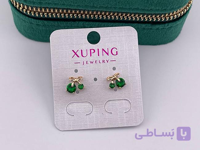گوشواره ژوپینگ گیلاسی سبز — تصویر 1