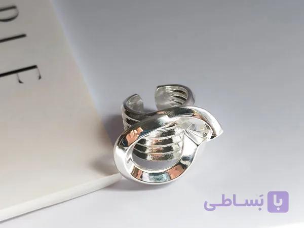 انگشتر دخترانه ساده و مینیمال نقره ای — تصویر 1
