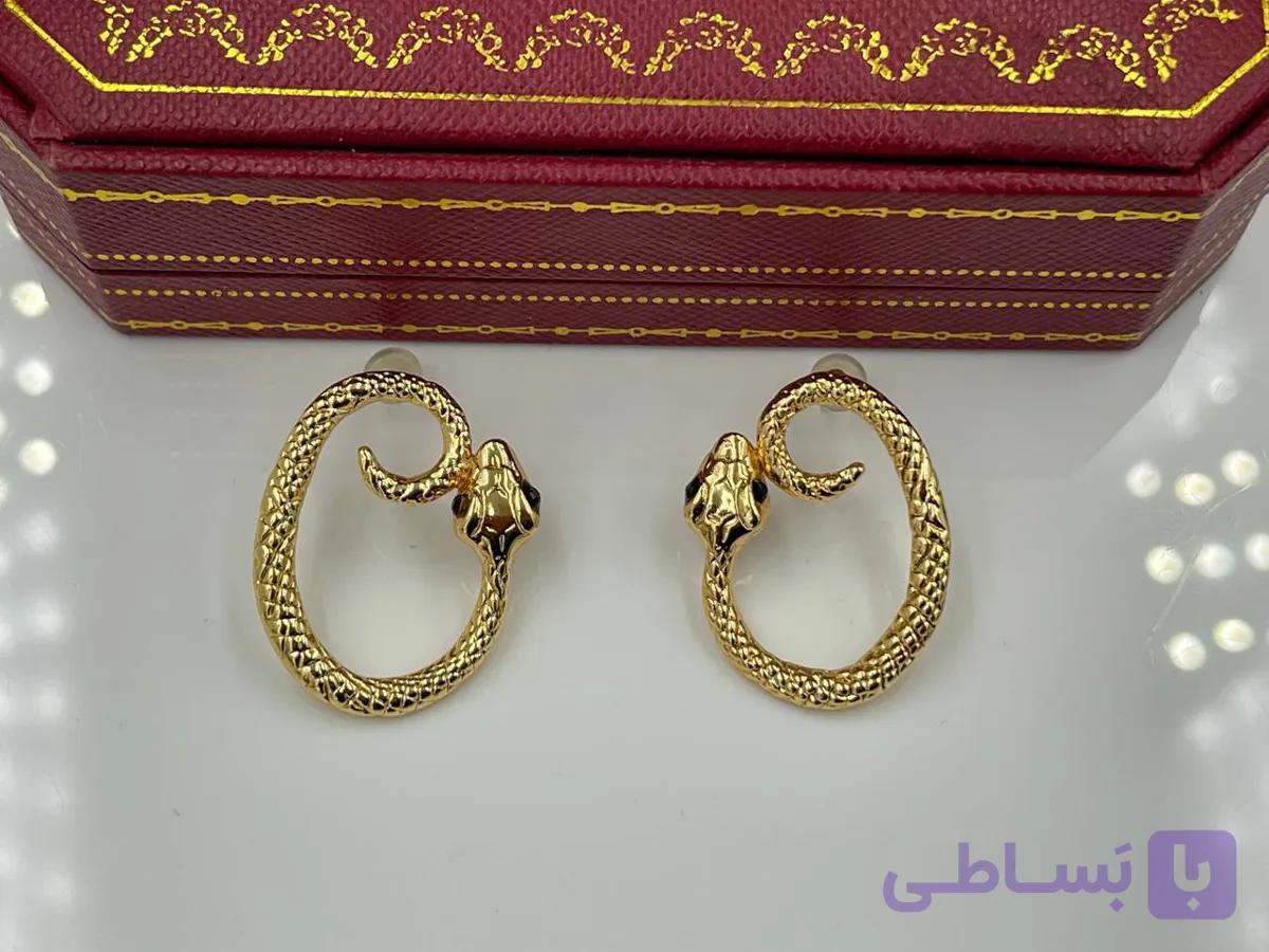گوشواره طرح مار طلایی — تصویر 1