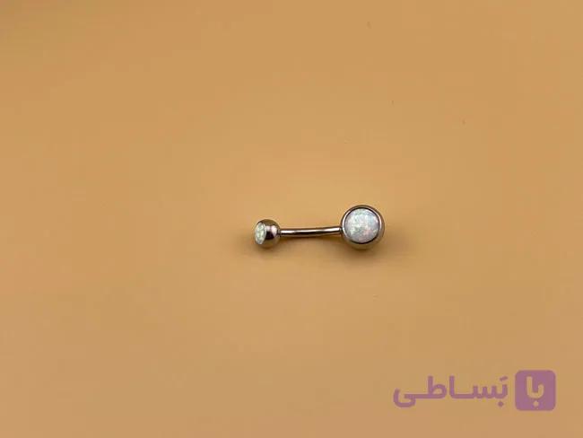 پیرسینگ ناف تیتانیوم سنگ اوپال ارجینال — تصویر 1
