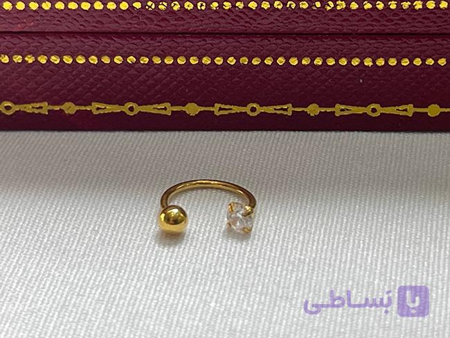 پیرسینگ سپتوم طرح تک نگین طلایی — تصویر 1