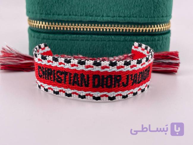 دستبند دیور قرمز با نوشته مشکی — تصویر 1